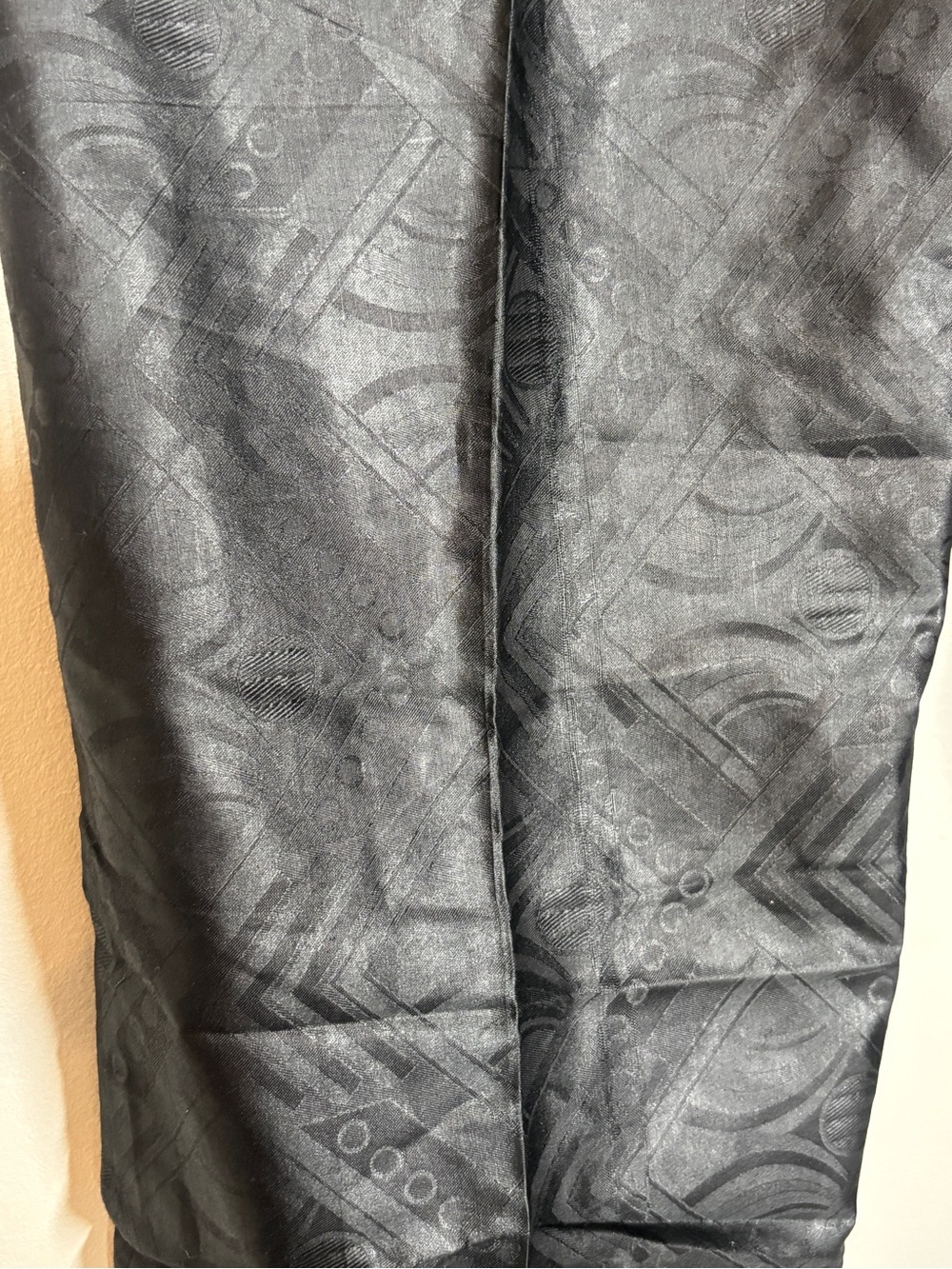 Men's Black Faux Leather Pants - Classic Elastic Waist - Picture 2 of 6